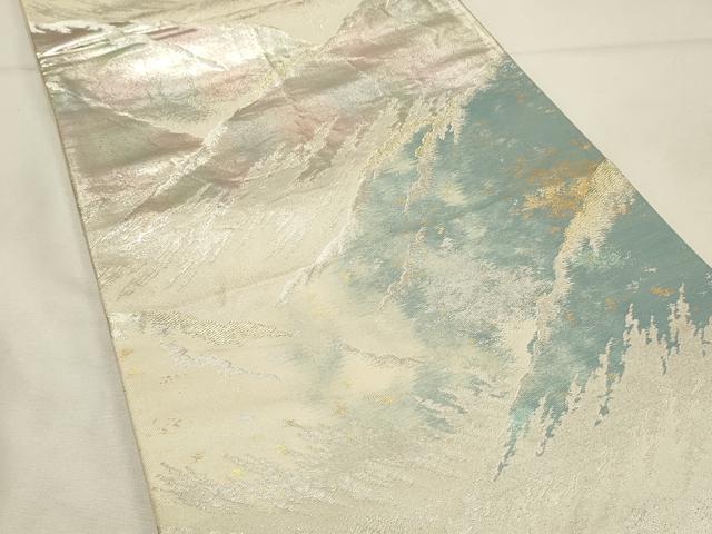 平和屋着物◎六通柄袋帯 重ね山文 金銀糸 正絹 逸品 DABH4443qp