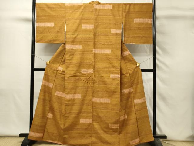 平和屋着物■上質な紬 横段抽象文 正絹 逸品 DABH4471qp