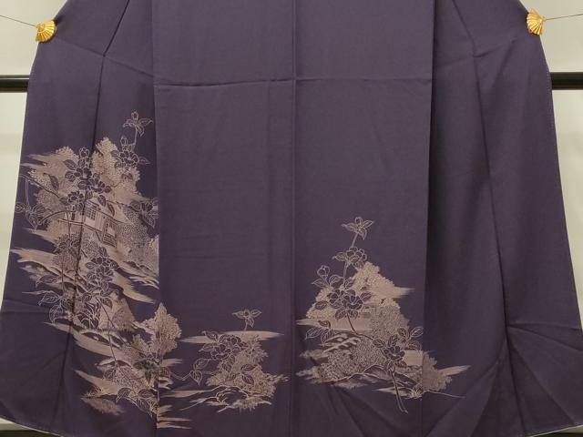平和屋着物■訪問着 刺繍 風景花文 正絹 逸品 DABH4484qp