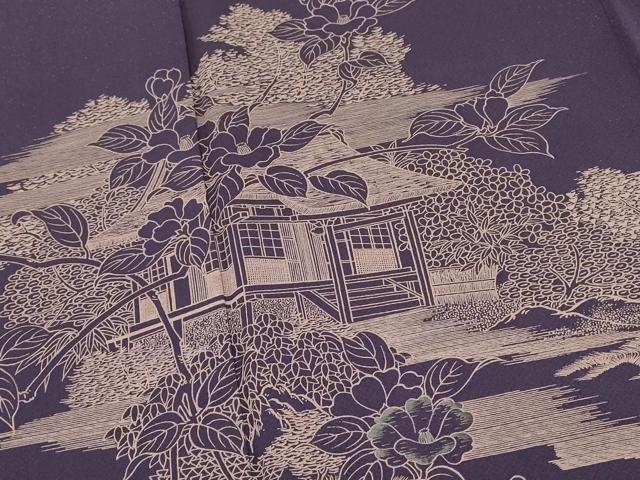 平和屋着物■訪問着 刺繍 風景花文 正絹 逸品 DABH4484qp