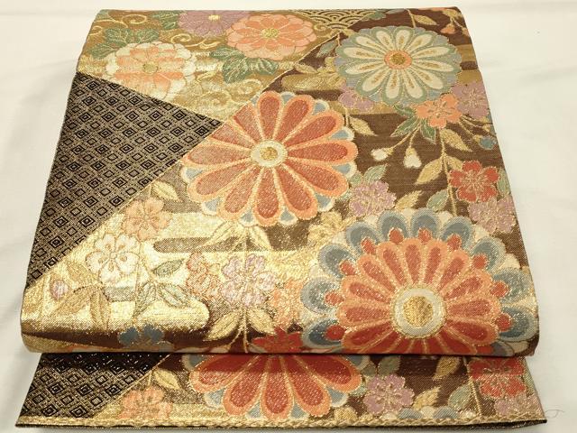 平和屋着物◎九百佐賀錦 六通柄袋帯 能衣唐草文 金糸 正絹 逸品 DABH4496qp