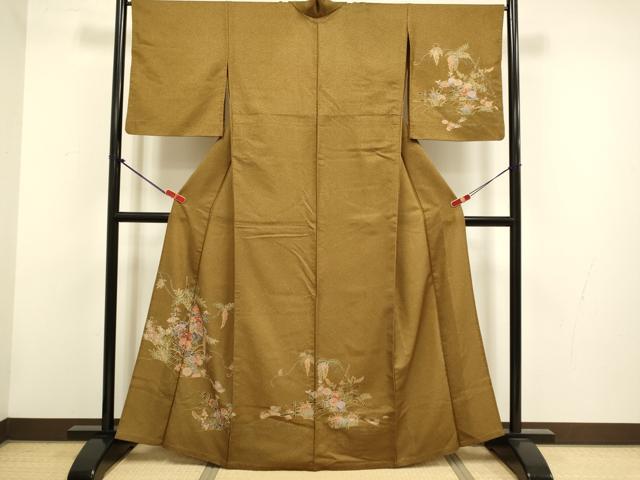 平和屋着物▽訪問着 単衣 流水花文 洗える着物 DABH4551du