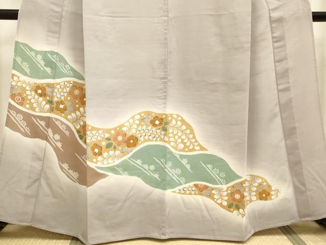 平和屋着物▽洗える最高級着物 <英>はなぶさ謹製 訪問着 単衣 道長花文 暈し染め 洗える着物 DABH4563du