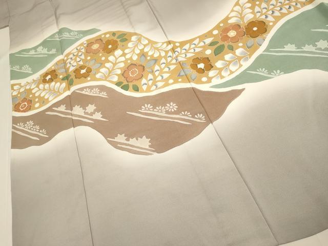 平和屋着物▽洗える最高級着物 <英>はなぶさ謹製 訪問着 単衣 道長花文 暈し染め 洗える着物 DABH4563du