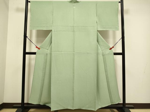 平和屋着物▽上質な色無地 単衣 紋意匠 鶸茶色 正絹 逸品 未使用 DABH4567du