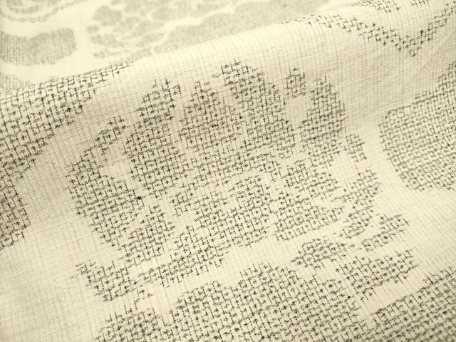 平和屋着物▽結城紬 単衣 100亀甲 亀甲花文 正絹 逸品 DABH4575du