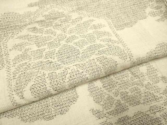平和屋着物▽結城紬 単衣 100亀甲 亀甲花文 正絹 逸品 DABH4575du