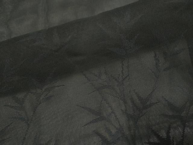 平和屋着物▽羽織 スリーシーズン 春夏秋 塵除け 笹文 黒地 正絹 逸品 DABH4579du