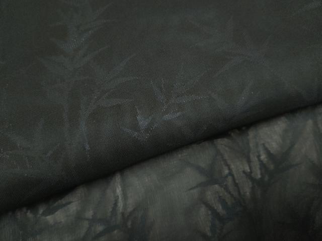 平和屋着物▽羽織 スリーシーズン 春夏秋 塵除け 笹文 黒地 正絹 逸品 DABH4579du