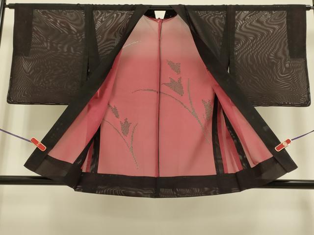 平和屋着物▽羽織 スリーシーズン 春夏秋 塵除け ドロンワーク 草花文 正絹 逸品 DABH4580du
