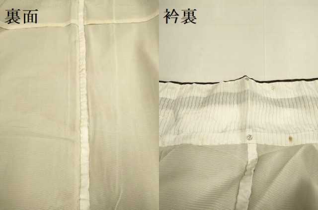 平和屋着物▽訪問着 無双 絽袷 縦絽×絽 手描き 草花文 正絹 逸品 DABH4582du