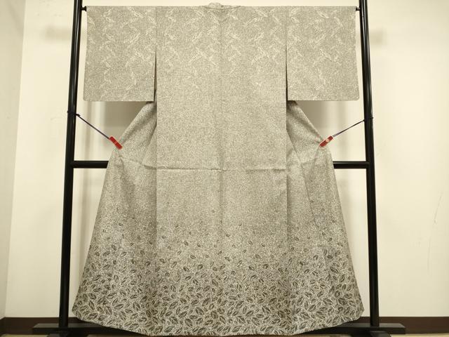 平和屋着物▽訪問着 単衣 たたき染め 舞葉文 正絹 逸品 DABH4593du