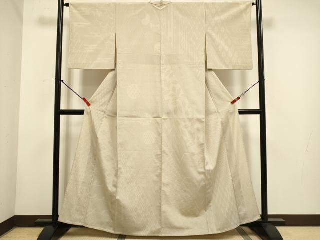 平和屋着物▽本塩沢 単衣 110亀甲 吉祥文 正絹 逸品 DABH4602du