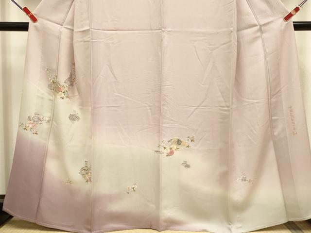平和屋着物▽中国三大刺繍 スワトウ刺繍 汕頭刺繍 相良刺繍 総刺繍 訪問着 単衣 中国秘蔵彩陶の美 暈し染め 正絹 逸品 DABH4613du