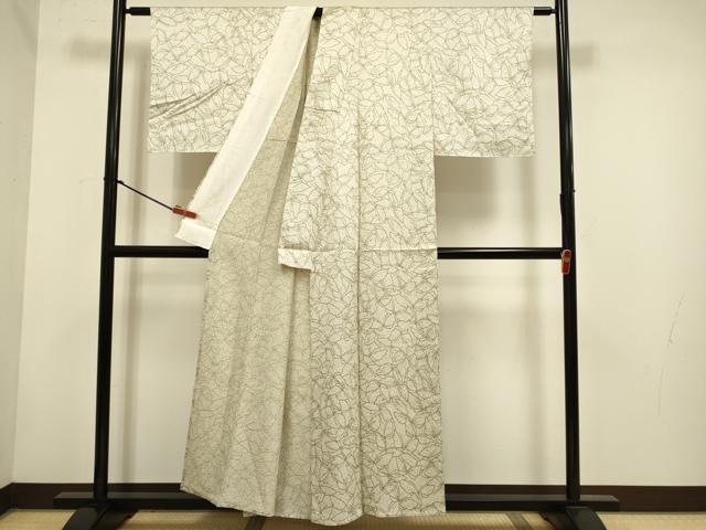 平和屋着物▽上質な小紋 単衣 舞蝶文 正絹 逸品 DABH4617du