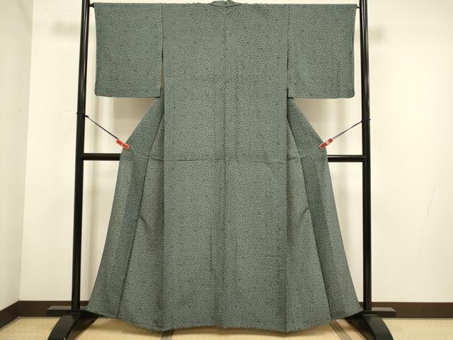 平和屋着物▽上質な小紋 単衣 萩 正絹 逸品 DABH4621du