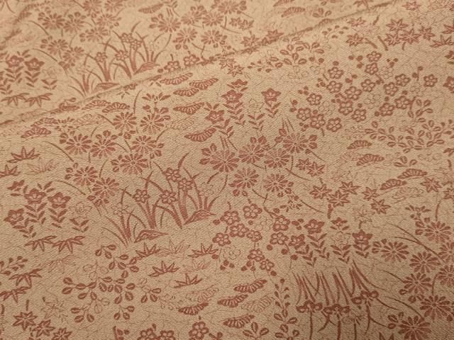 平和屋着物▽江戸小紋 単衣 草花文 松竹梅 反端付き 正絹 逸品 DABH4622du