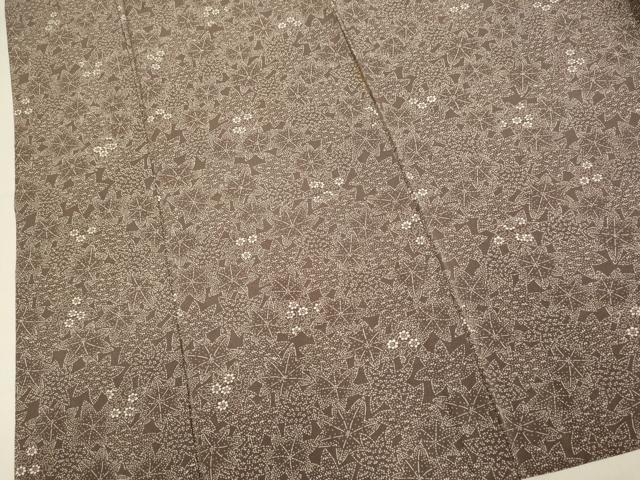 平和屋着物▽上質な小紋 単衣 花楓文 正絹 逸品 DABH4637du