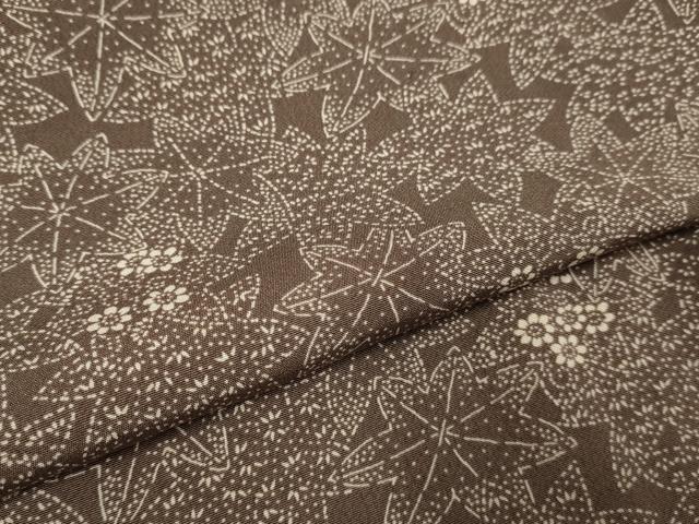 平和屋着物▽上質な小紋 単衣 花楓文 正絹 逸品 DABH4637du