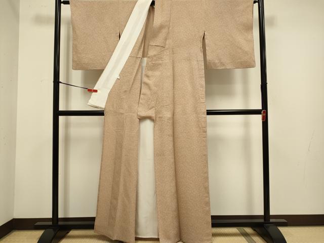平和屋着物▽上質な小紋 単衣 縞 正絹 逸品 DABH4640du