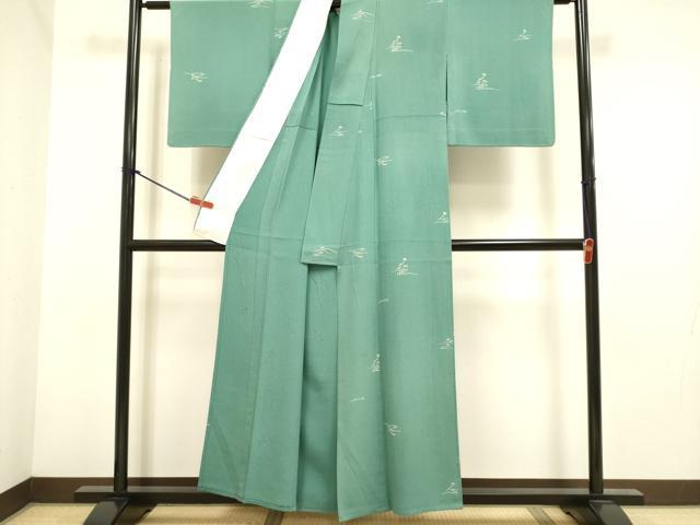 平和屋着物▽上質な小紋 単衣 流水花文 正絹 逸品 DABH4644du
