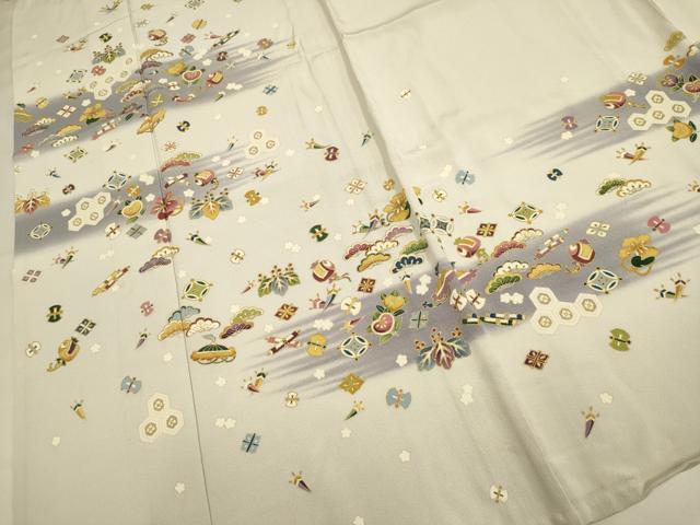 平和屋着物▽訪問着 単衣 宝尽くし花文 金彩 正絹 逸品 DABH4660du