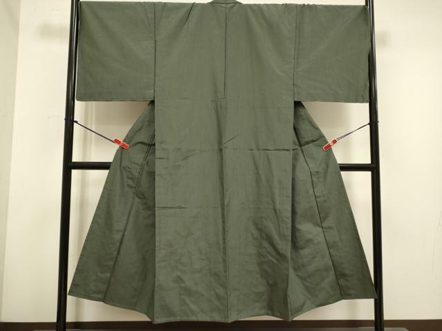 平和屋着物▽男性 単衣 藍媚茶色 アンサンブル 正絹 逸品 DABH4664du