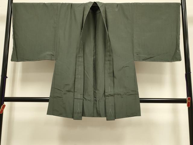 平和屋着物▽男性 単衣 藍媚茶色 アンサンブル 正絹 逸品 DABH4664du