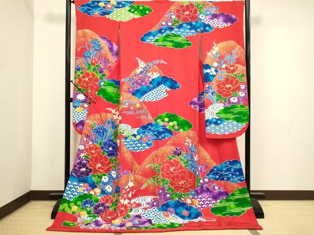 平和屋本店●お引きずり・お引き摺り・引き振袖 和装 結婚式 舞妓 芸妓 芸者 衣装 駒刺繍 流水吉祥花文 金彩 DABH4665du
