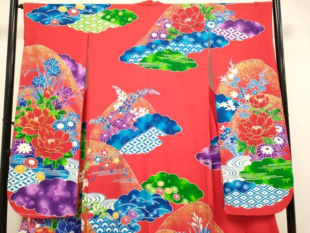平和屋本店●お引きずり・お引き摺り・引き振袖 和装 結婚式 舞妓 芸妓 芸者 衣装 駒刺繍 流水吉祥花文 金彩 DABH4665du
