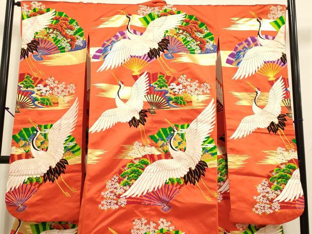 平和屋本店●色打掛 お引きずり 和装 婚礼 結婚式 花嫁 神社挙式 唐織 飛鶴扇花文 金銀糸 逸品 DABH4667du