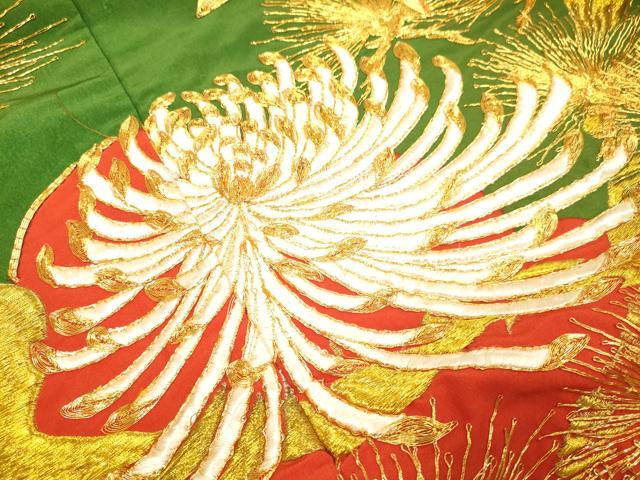平和屋本店●色打掛 お引きずり 和装 婚礼 結婚式 花嫁 神社挙式 駒刺繍 総刺繍 飛鶴花文 松竹梅 金銀糸 逸品 DABH4669du