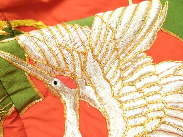 平和屋本店●色打掛 お引きずり 和装 婚礼 結婚式 花嫁 神社挙式 駒刺繍 総刺繍 飛鶴花文 松竹梅 金銀糸 逸品 DABH4669du