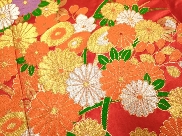 平和屋本店●色打掛 お引きずり 和装 婚礼 結婚式 花嫁 神社挙式 唐織 飛鶴花文 金銀糸 逸品 DABH4671du