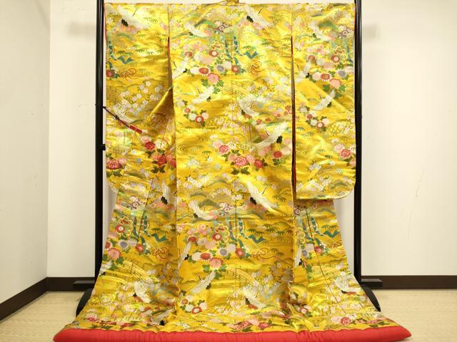 平和屋本店●色打掛 お引きずり 和装 婚礼 結婚式 花嫁 神社挙式 御所車飛鶴花文 逸品 DABH4673du