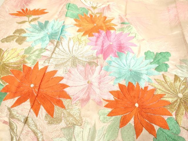 平和屋本店●お引きずり・お引き摺り・引き振袖 和装 結婚式 舞妓 芸妓 芸者 衣装 総刺繍 草花文 金銀糸 逸品 DABH4676du