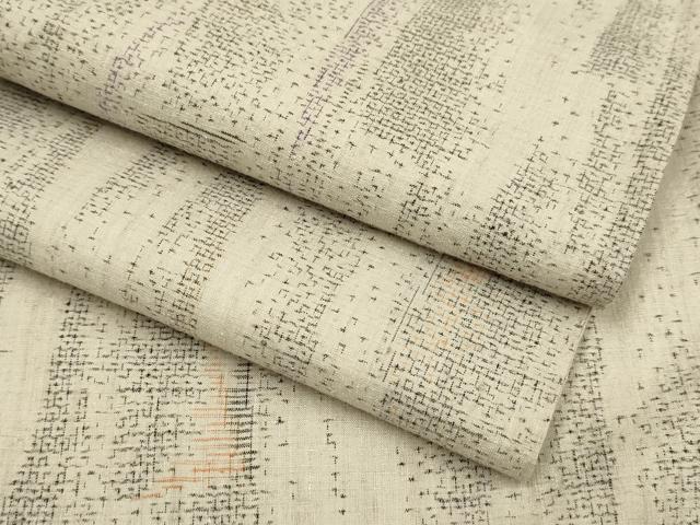平和屋着物▽本場結城紬 単衣 100亀甲 短冊文 正絹 逸品 DABH4686du