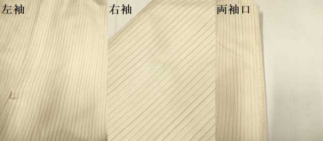 平和屋着物▽小千谷紬 単衣 湯揉み絹縮 縞 ロング丈 証紙付き 正絹 逸品 DABH4703du