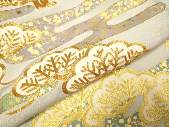 平和屋着物▽豪華色留袖 単衣 駒刺繍 霞松文 金銀彩 正絹 逸品 DABH4715du