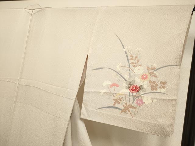 平和屋着物▽訪問着 単衣 誰が袖花文 暈し染め 正絹 逸品 DABH4739du