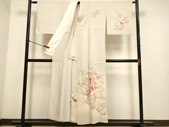 平和屋着物▽訪問着 単衣 誰が袖花文 暈し染め 正絹 逸品 DABH4739du