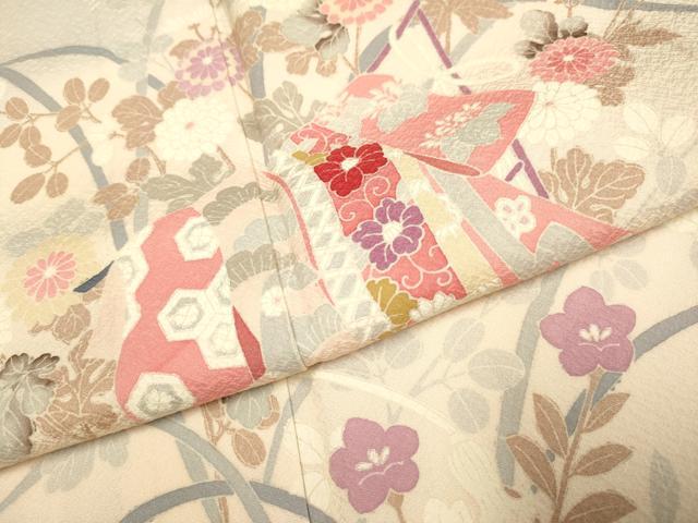 平和屋着物▽訪問着 単衣 誰が袖花文 暈し染め 正絹 逸品 DABH4739du