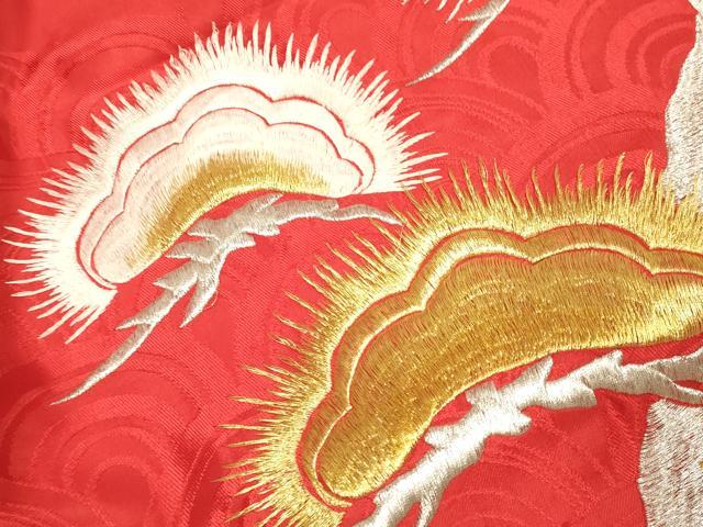 平和屋本店●色打掛 お引きずり 和装 婚礼 結婚式 花嫁 神社挙式 総刺繍 飛鶴松文 金銀糸 逸品 DABH4774du