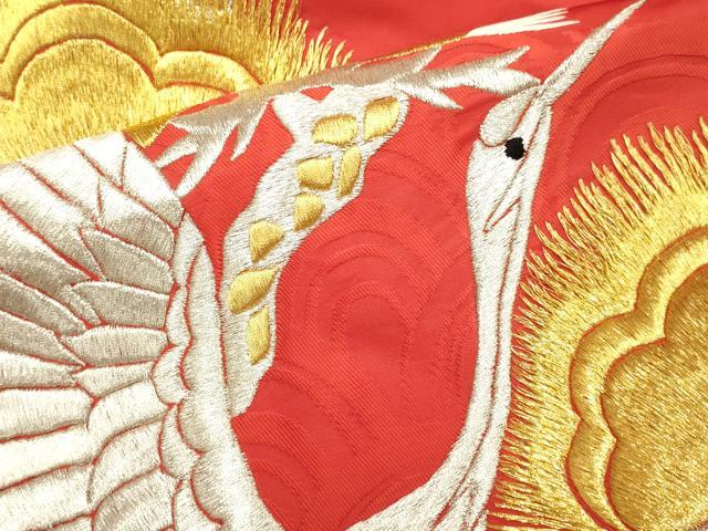 平和屋本店●色打掛 お引きずり 和装 婚礼 結婚式 花嫁 神社挙式 総刺繍 飛鶴松文 金銀糸 逸品 DABH4774du