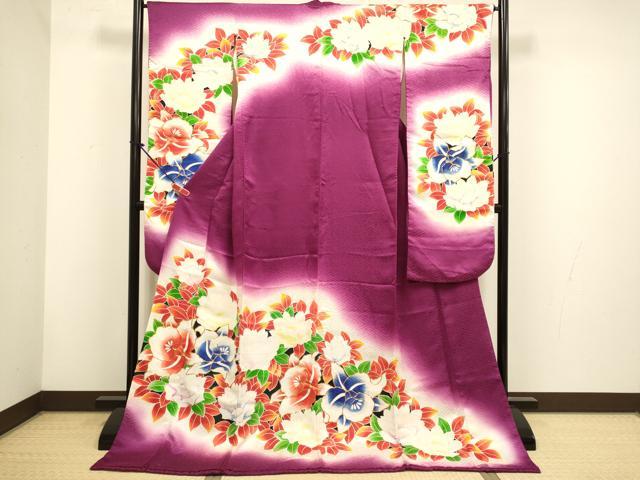 平和屋本店●お引きずり・お引き摺り・引き振袖 和装 結婚式 舞妓 芸妓 芸者 衣装 駒刺繍 草花文 暈し染め 逸品 DABH4775du