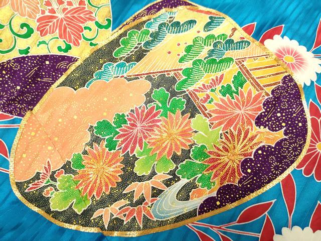 平和屋本店●お引きずり・引き振袖 和装 結婚式 舞妓 芸妓 芸者 衣装 駒刺繍 貝合わせ御所車花文 暈し染め 金彩 逸品 DABH4784du