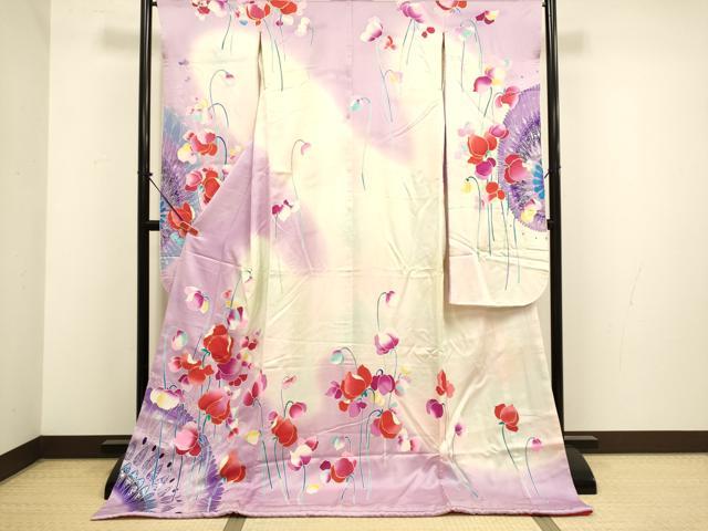 平和屋本店●お引きずり・お引き摺り・引き振袖 和装 結婚式 舞妓 芸妓 芸者 衣装 花衣 如月 スイトピー 暈し染め 金銀彩 逸品 DABH4786du