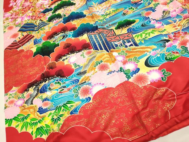 平和屋本店●お引きずり・お引き摺り・引き振袖 和装 結婚式 舞妓 芸妓 芸者 衣装 駒刺繍 流水鴛鴦風景花文 金彩 逸品 DABH4790du