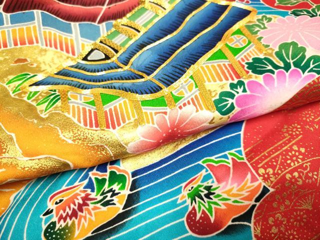 平和屋本店●お引きずり・お引き摺り・引き振袖 和装 結婚式 舞妓 芸妓 芸者 衣装 駒刺繍 流水鴛鴦風景花文 金彩 逸品 DABH4790du