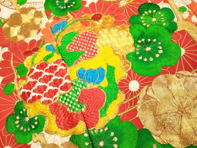 平和屋本店●お引きずり・お引き摺り・引き振袖 和装 結婚式 舞妓 芸妓 芸者 衣装 駒刺繍 総刺繍 雪輪重ね花文 金彩 逸品 DABH4794du